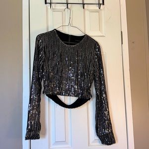 Sequin crop top